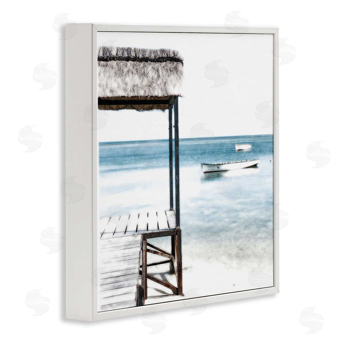 Noah Bay Calm Waters Beach Coast White Frame Giclee Art Print