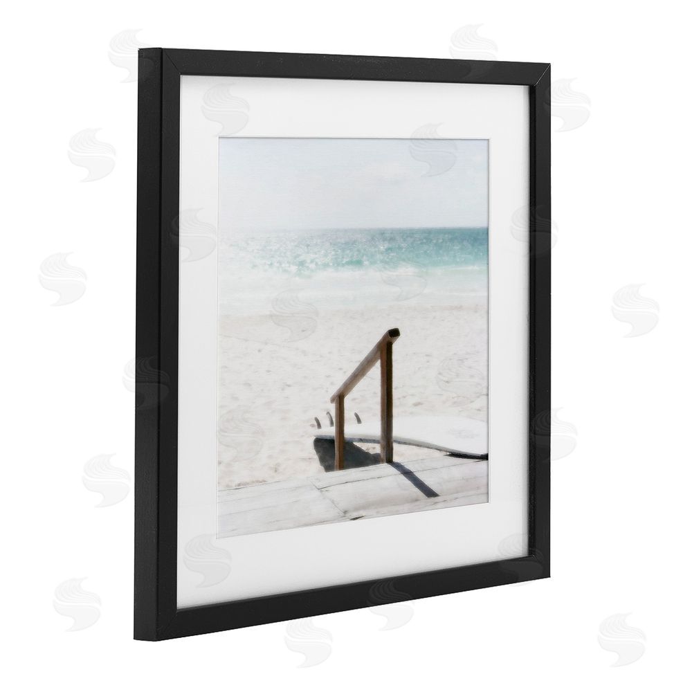 Noah Bay Resting Board Beach Coast Black Framed Print Under Glass Art