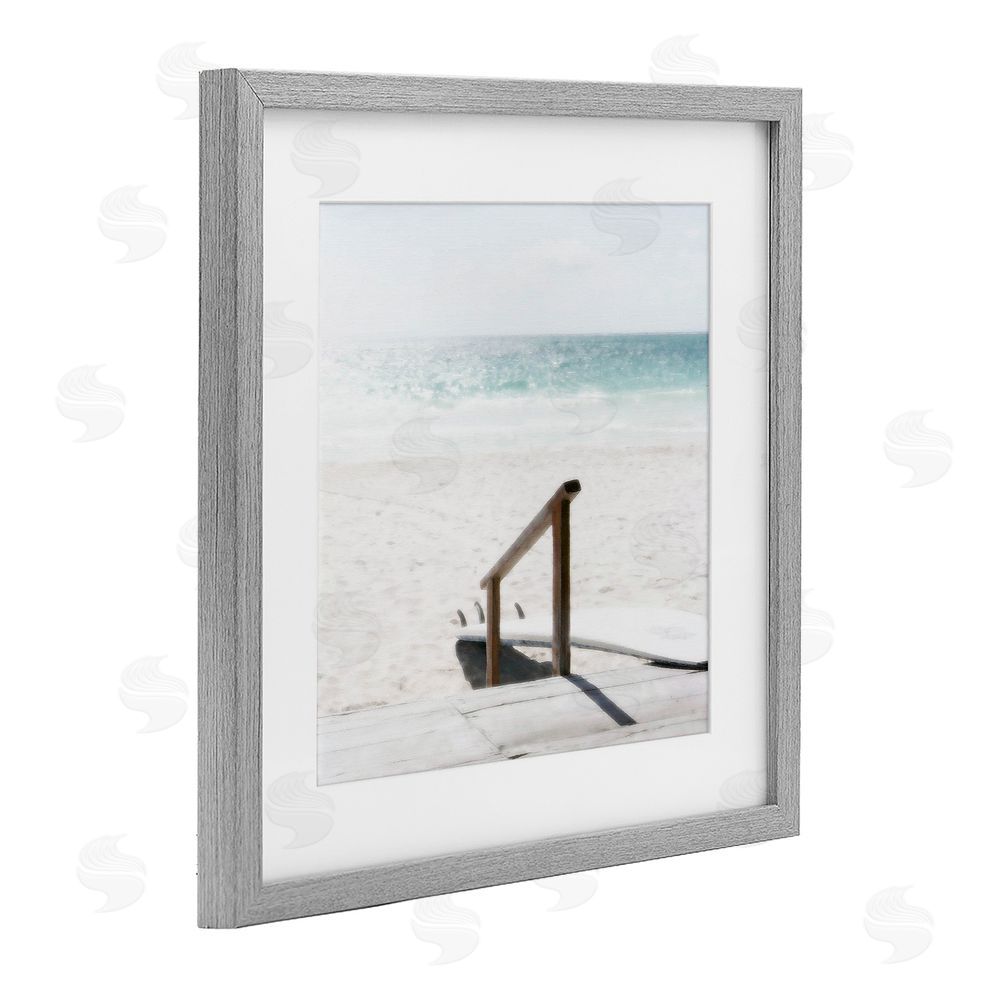 Noah Bay Resting Board Beach Coast Gray Framed Print Under Glass Art