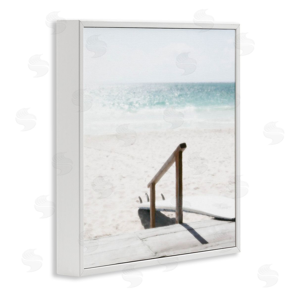 Noah Bay Resting Board Beach Coast White Frame Giclee Art Print