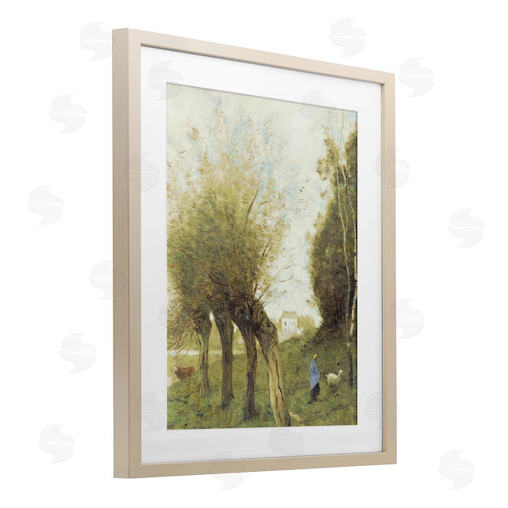 Leah Straatsma Vintage Walk With Animals Birch Framed Print Under Glass Art