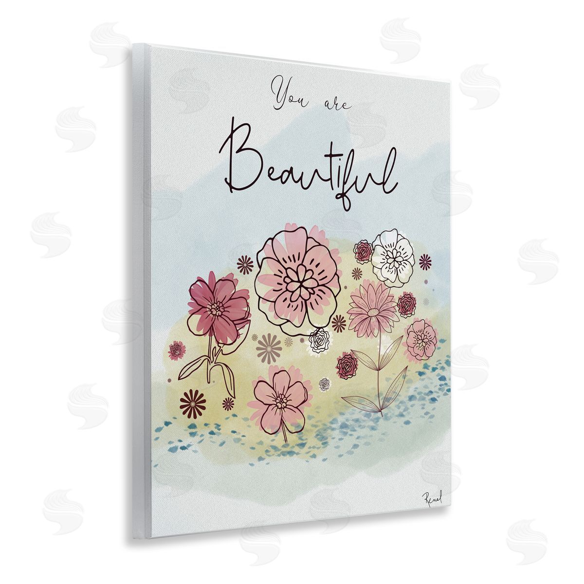 Renel Peters You Are Beautiful Modern Blooms Wall Plaque Art Print