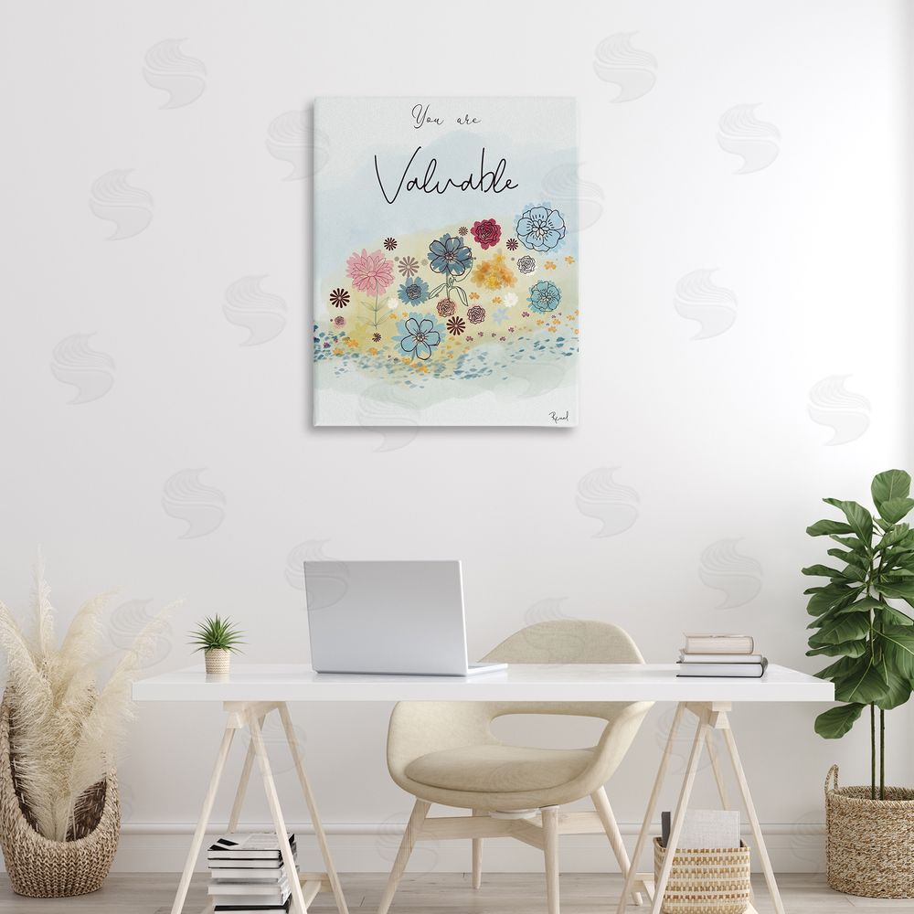 Renel Peters You Are Valuable Modern Blooms Printed Wall Art in Room