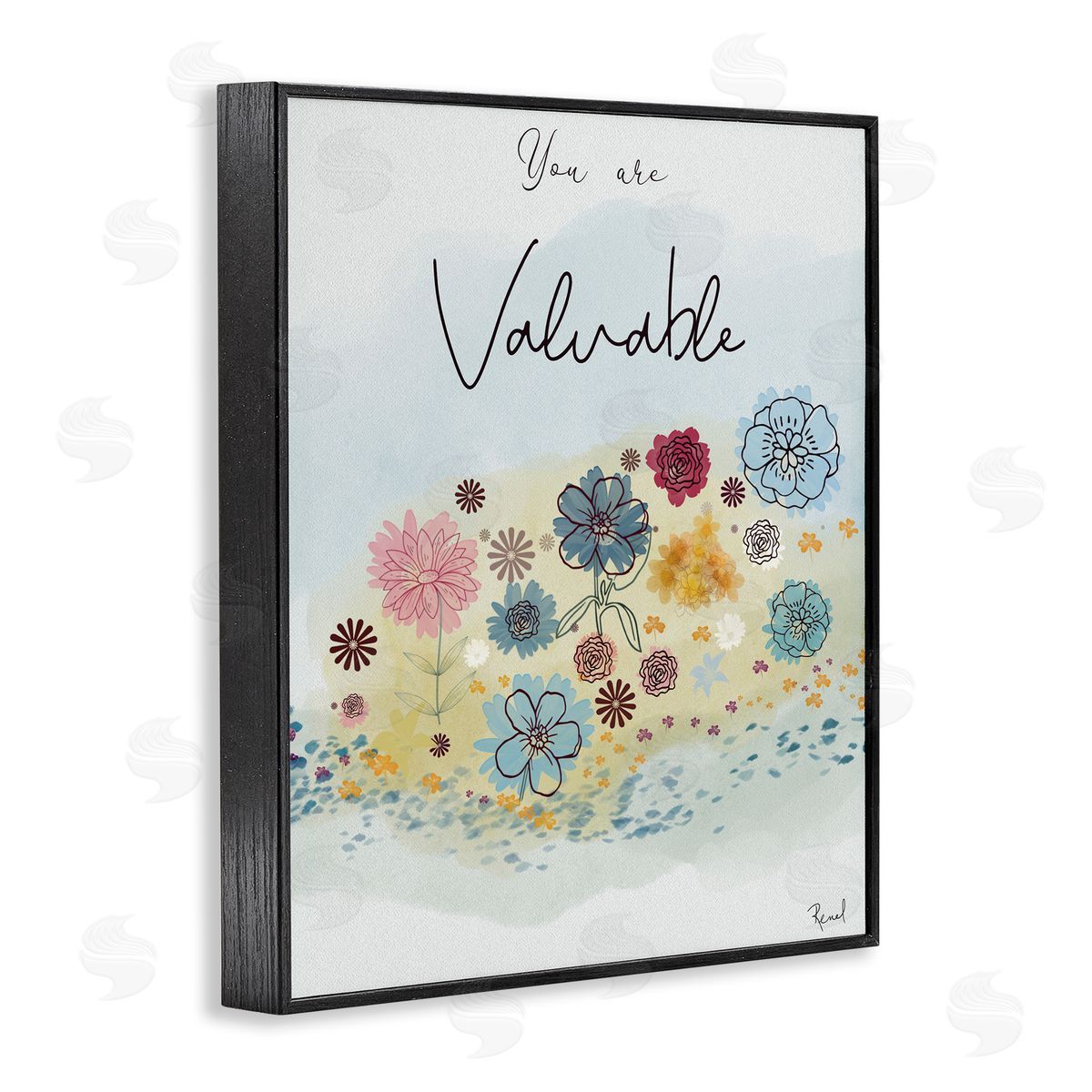 Renel Peters You Are Valuable Modern Blooms Black Framed Giclee Art Print