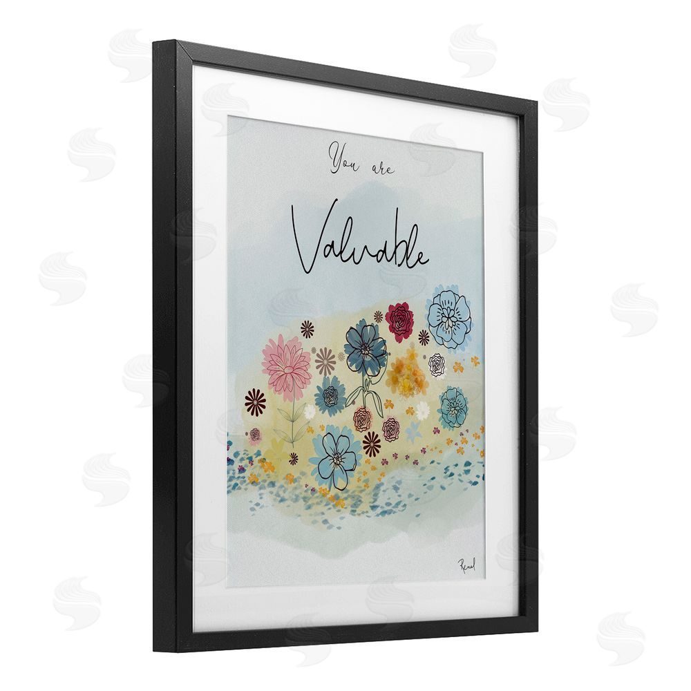 Renel Peters You Are Valuable Modern Blooms Black Framed Print Under Glass Art
