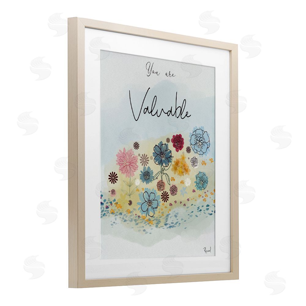 Renel Peters You Are Valuable Modern Blooms Birch Framed Print Under Glass Art