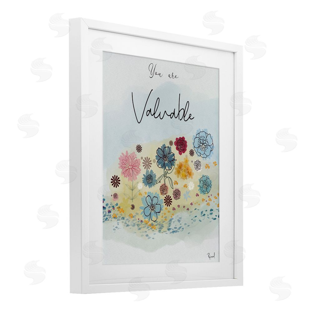 Renel Peters You Are Valuable Modern Blooms White Framed Print Under Glass Art
