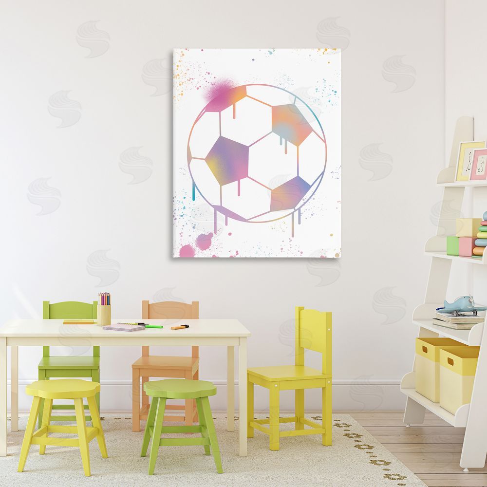 Marcus Prime Graffiti Soccer Ball Drip Printed Wall Art in Room