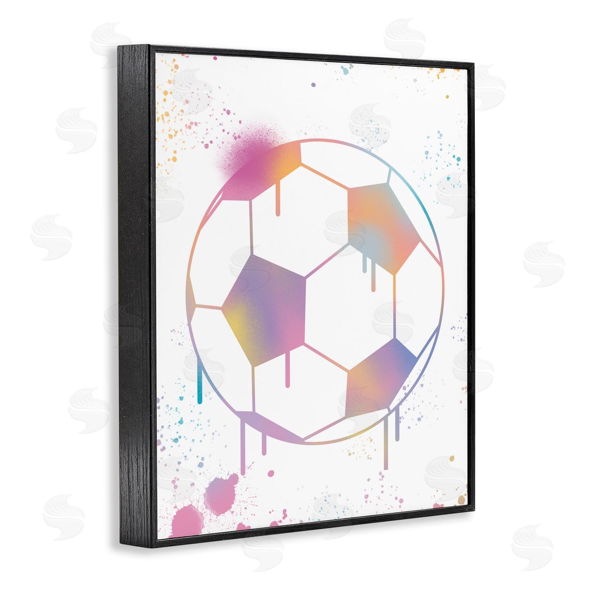 Marcus Prime Graffiti Soccer Ball Drip Black Framed Giclee Art Print
