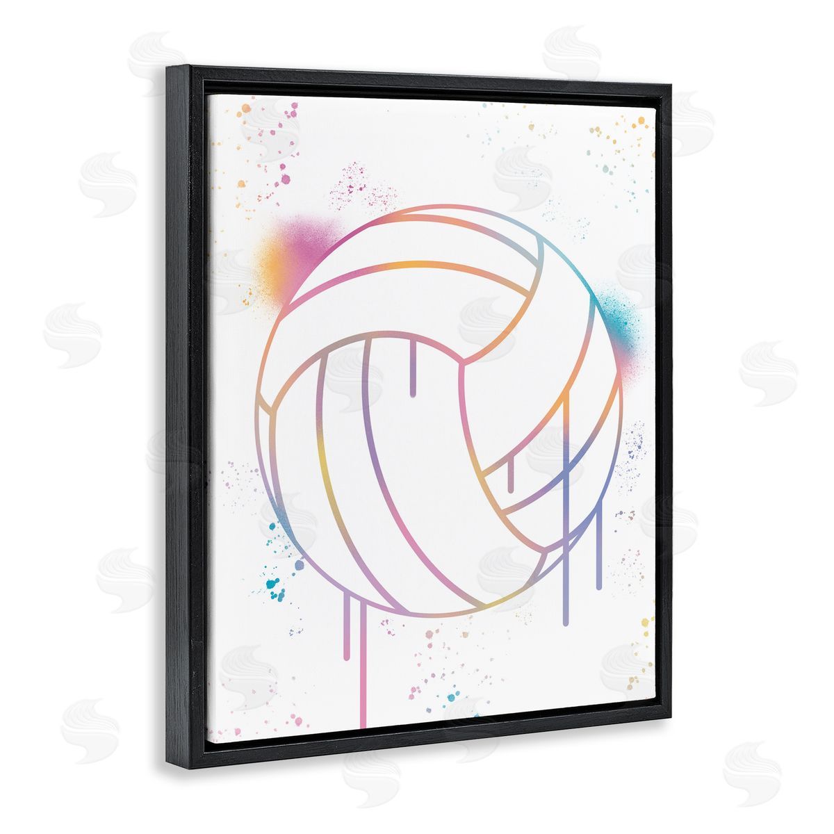Marcus Prime Graffiti Volleyball Drip Black Floating Frame Canvas Wall Art Print