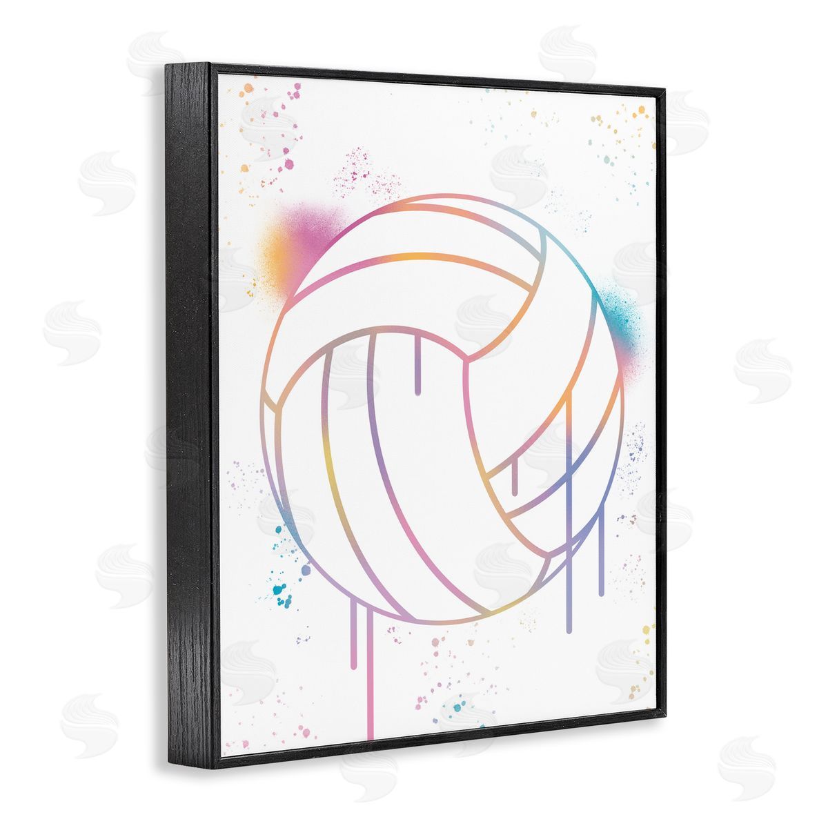 Marcus Prime Graffiti Volleyball Drip Black Framed Giclee Art Print