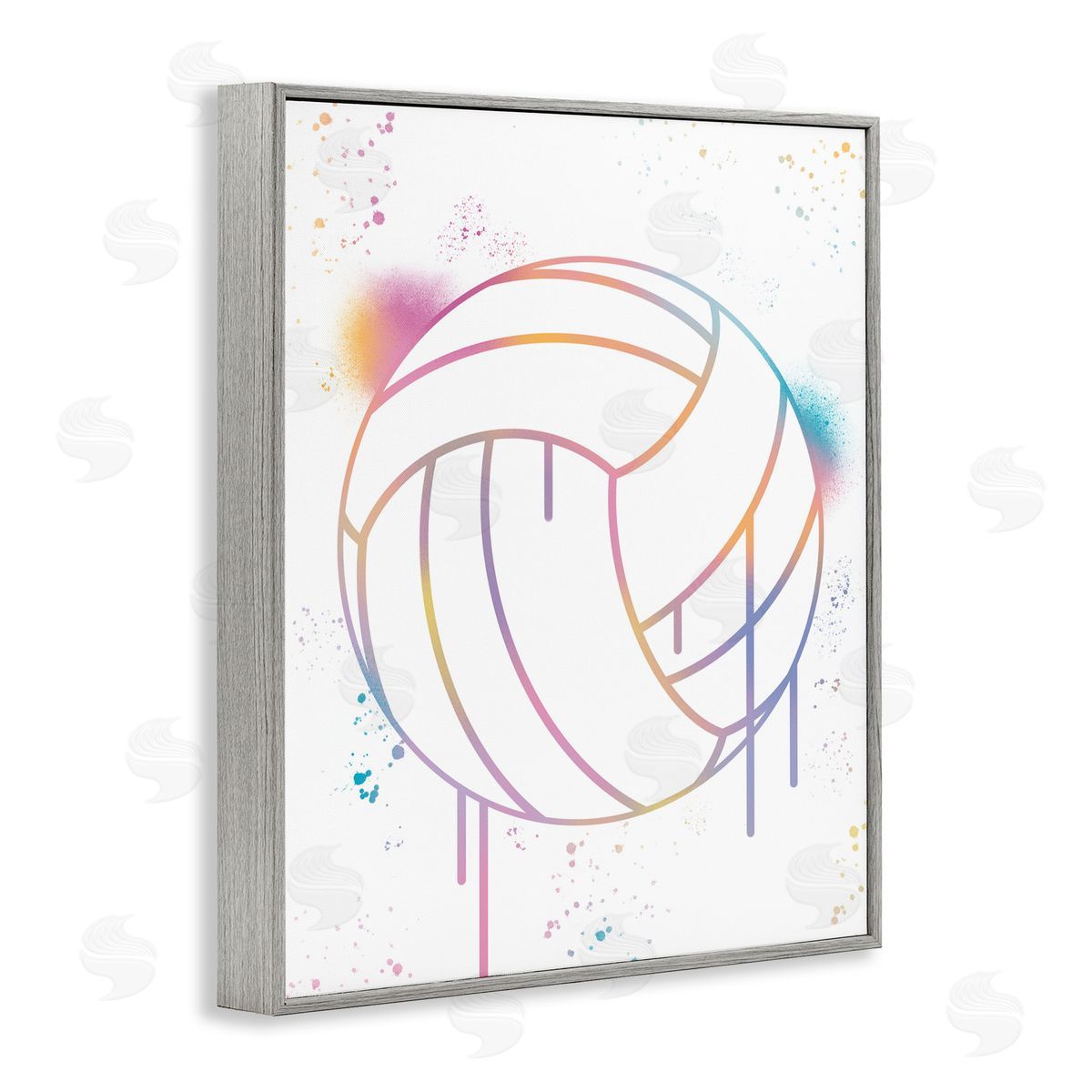 Marcus Prime Graffiti Volleyball Drip Gray Framed Giclee Art Print