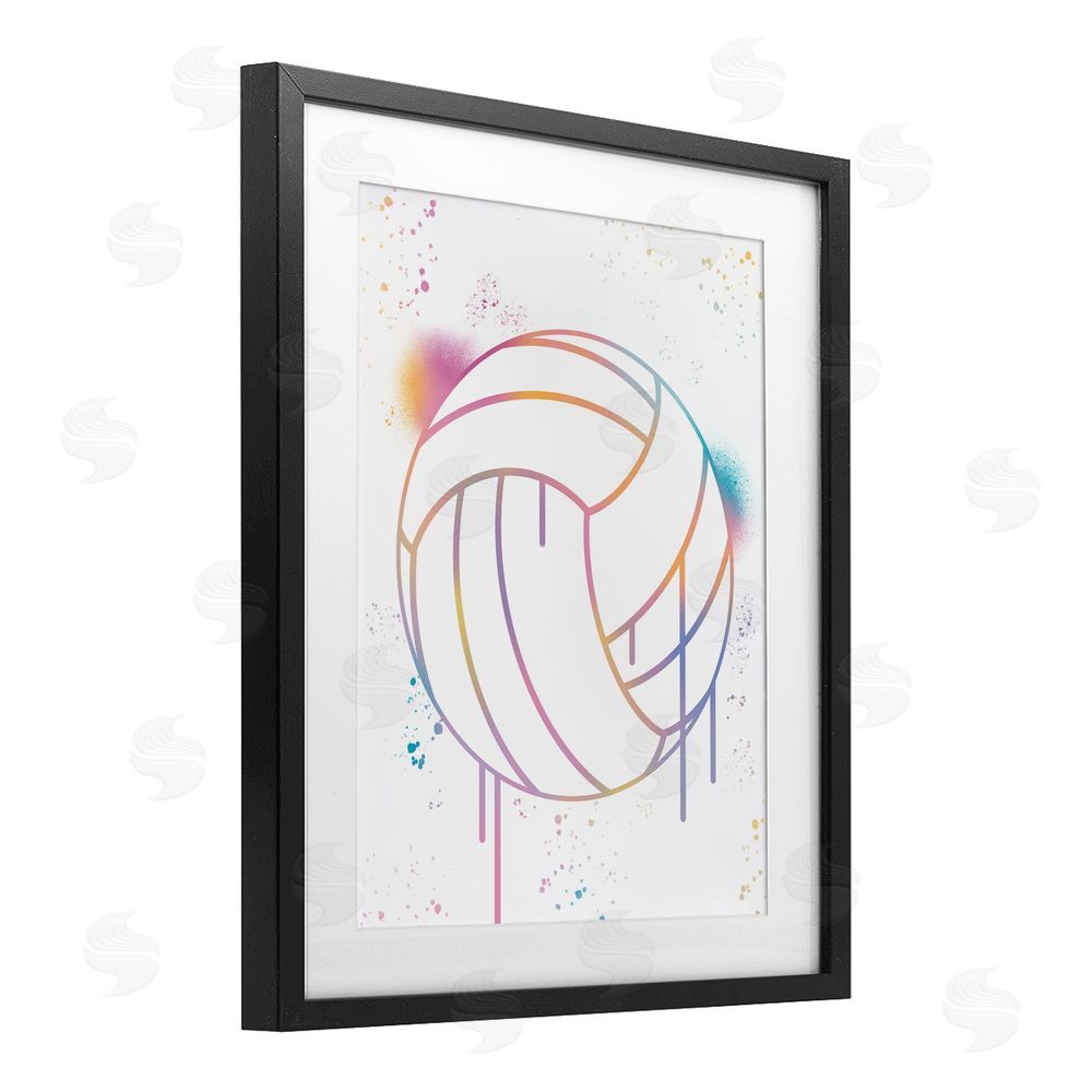 Marcus Prime Graffiti Volleyball Drip Black Framed Print Under Glass Art