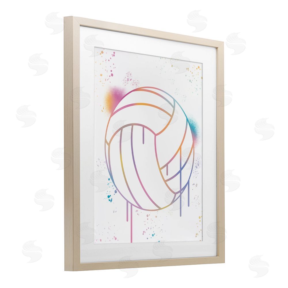 Marcus Prime Graffiti Volleyball Drip Birch Framed Print Under Glass Art