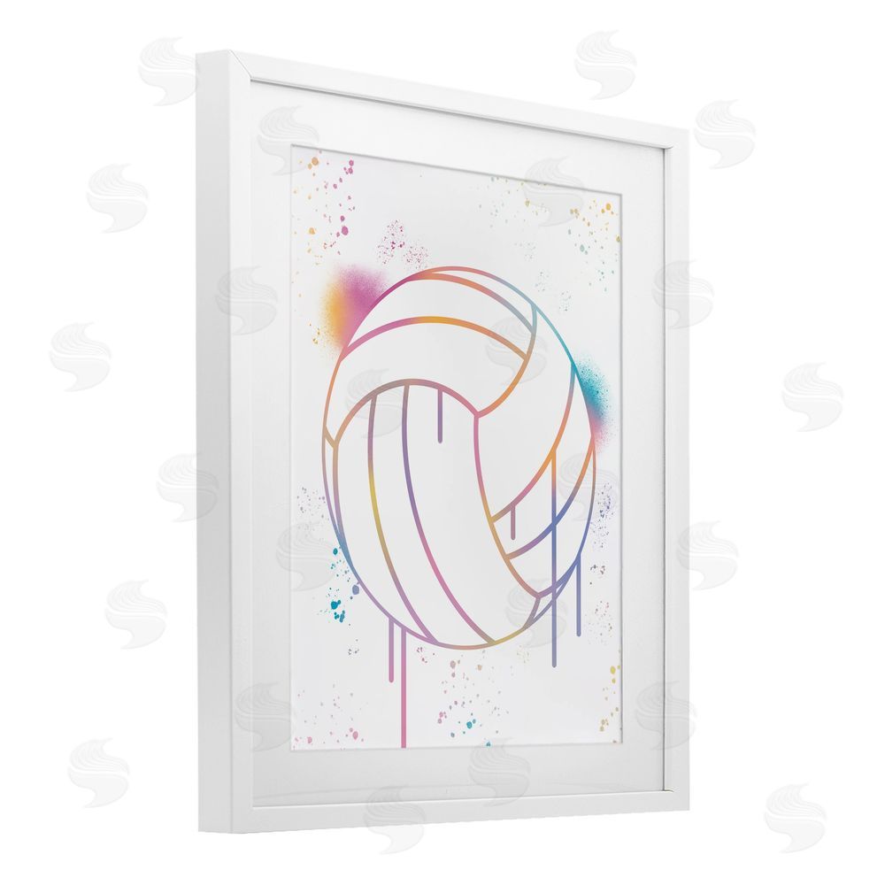 Marcus Prime Graffiti Volleyball Drip White Framed Print Under Glass Art