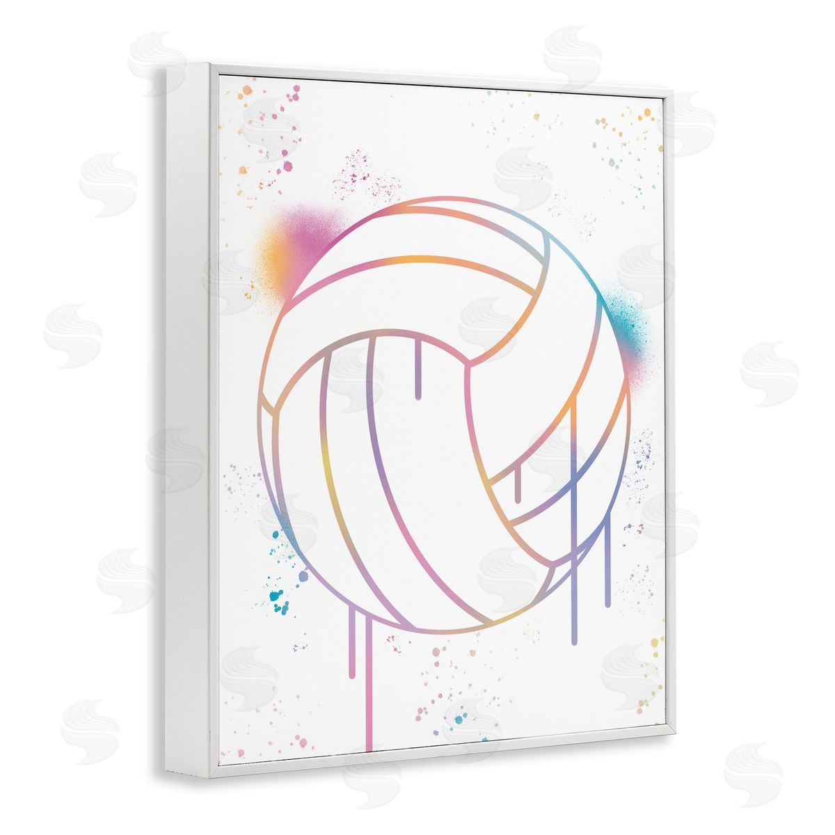 Marcus Prime Graffiti Volleyball Drip White Frame Giclee Art Print