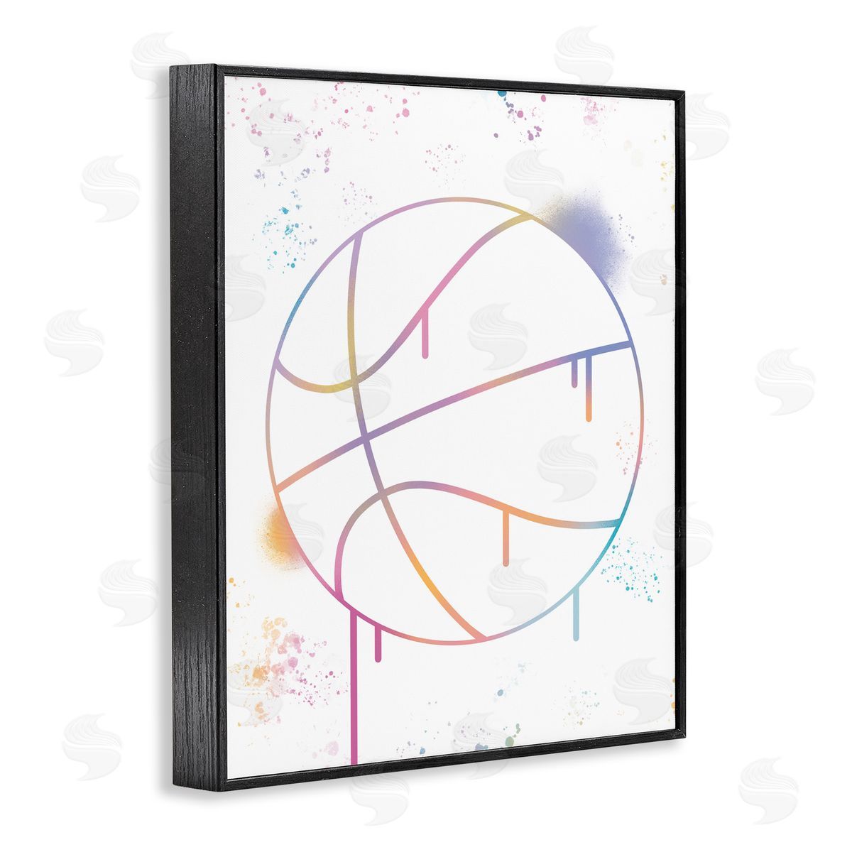 Marcus Prime Graffiti Basketball Drip Black Framed Giclee Art Print