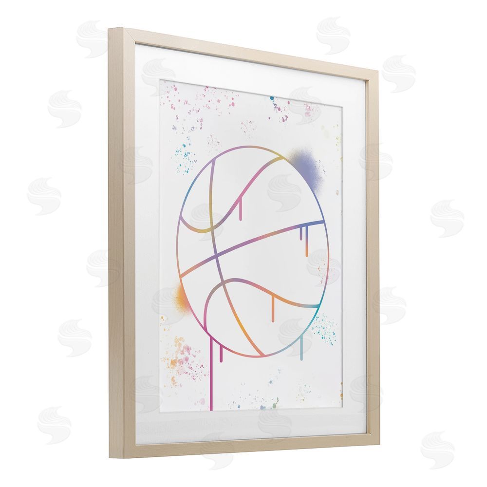 Marcus Prime Graffiti Basketball Drip Birch Framed Print Under Glass Art