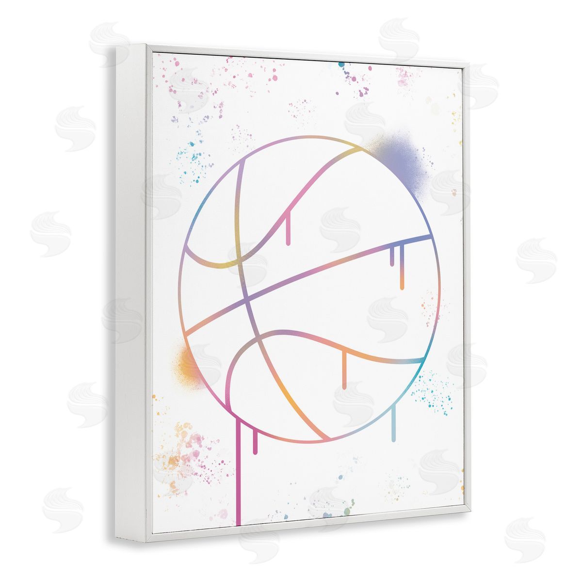 Marcus Prime Graffiti Basketball Drip White Frame Giclee Art Print