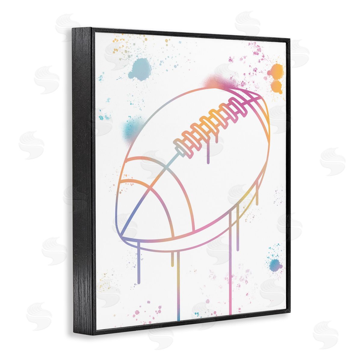 Marcus Prime Graffiti Football Drip Black Framed Giclee Art Print
