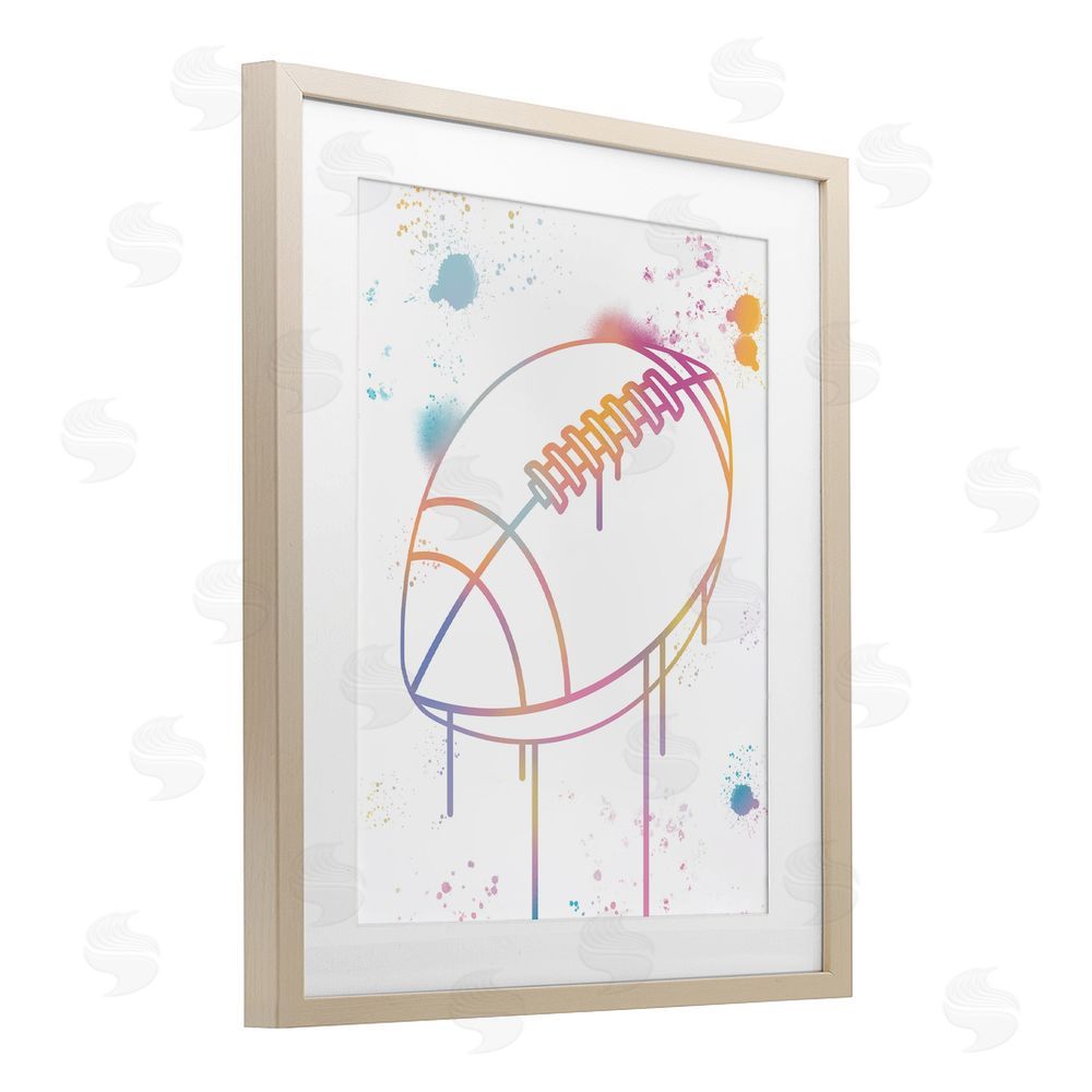 Marcus Prime Graffiti Football Drip Birch Framed Print Under Glass Art