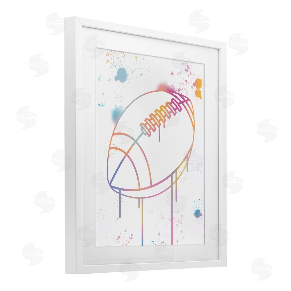 Marcus Prime Graffiti Football Drip White Framed Print Under Glass Art