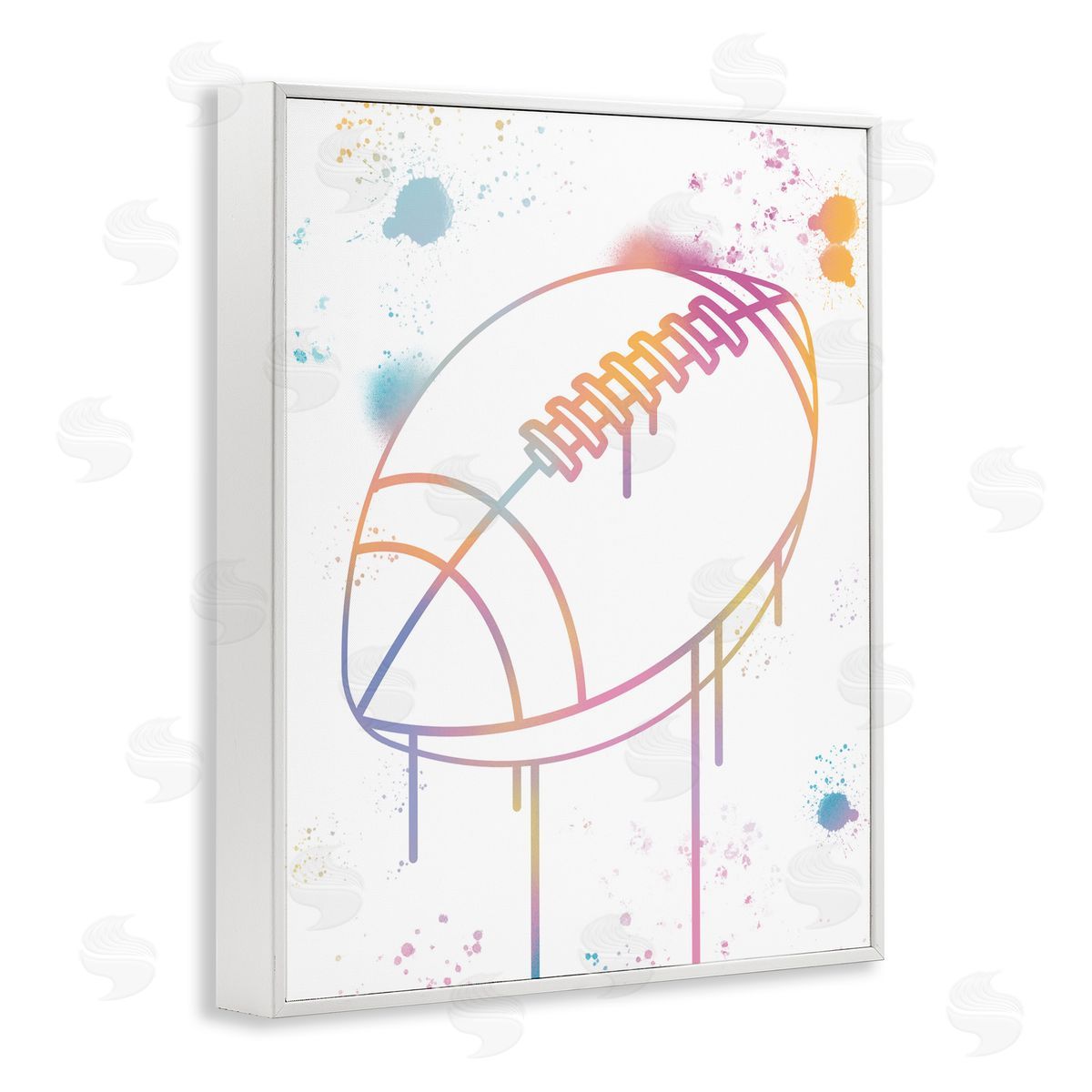 Marcus Prime Graffiti Football Drip White Frame Giclee Art Print