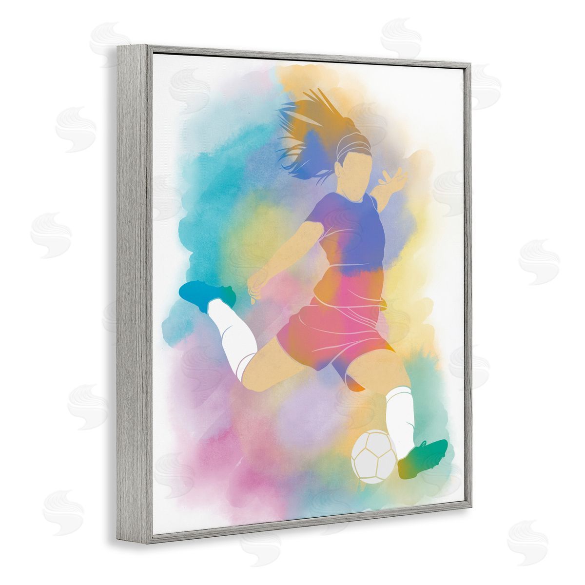 Marcus Prime Colorful Sports Soccer Gray Framed Giclee Art Print