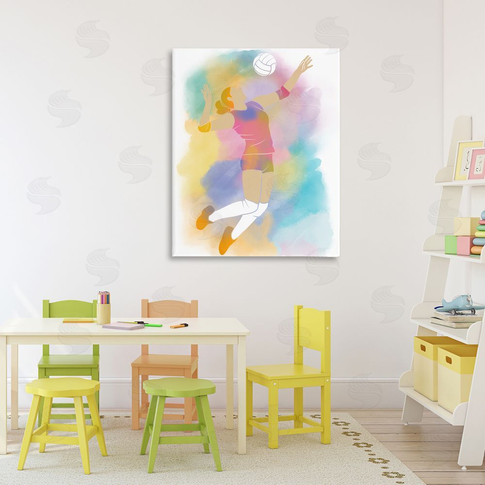 Marcus Prime Colorful Sports Volleyball Printed Wall Art in Room
