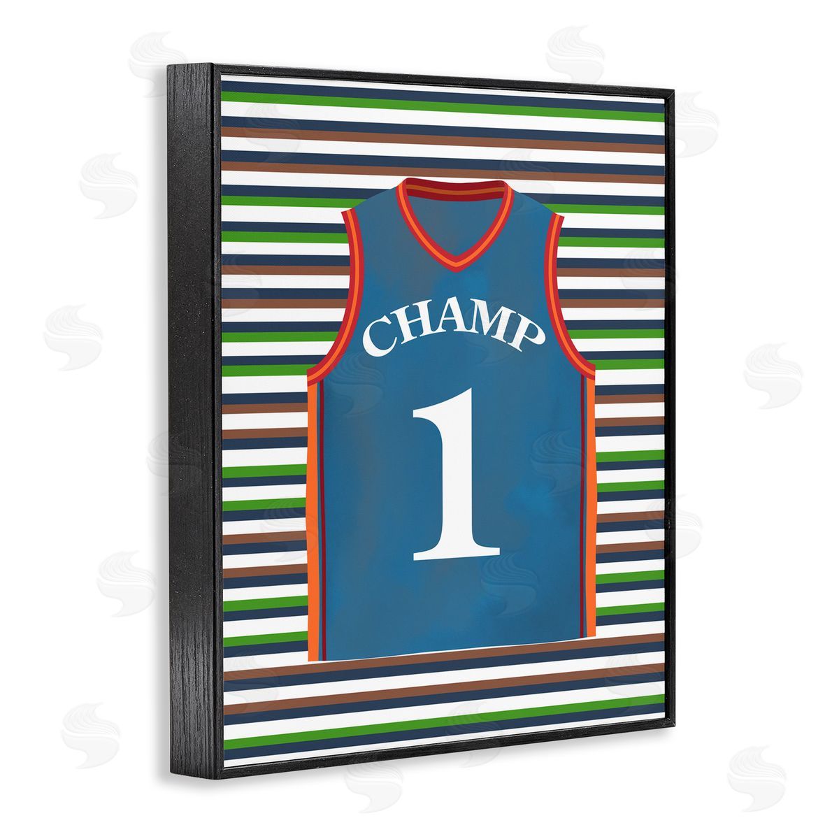 Marcus Prime Stripes And Sports Jersey Black Framed Giclee Art Print