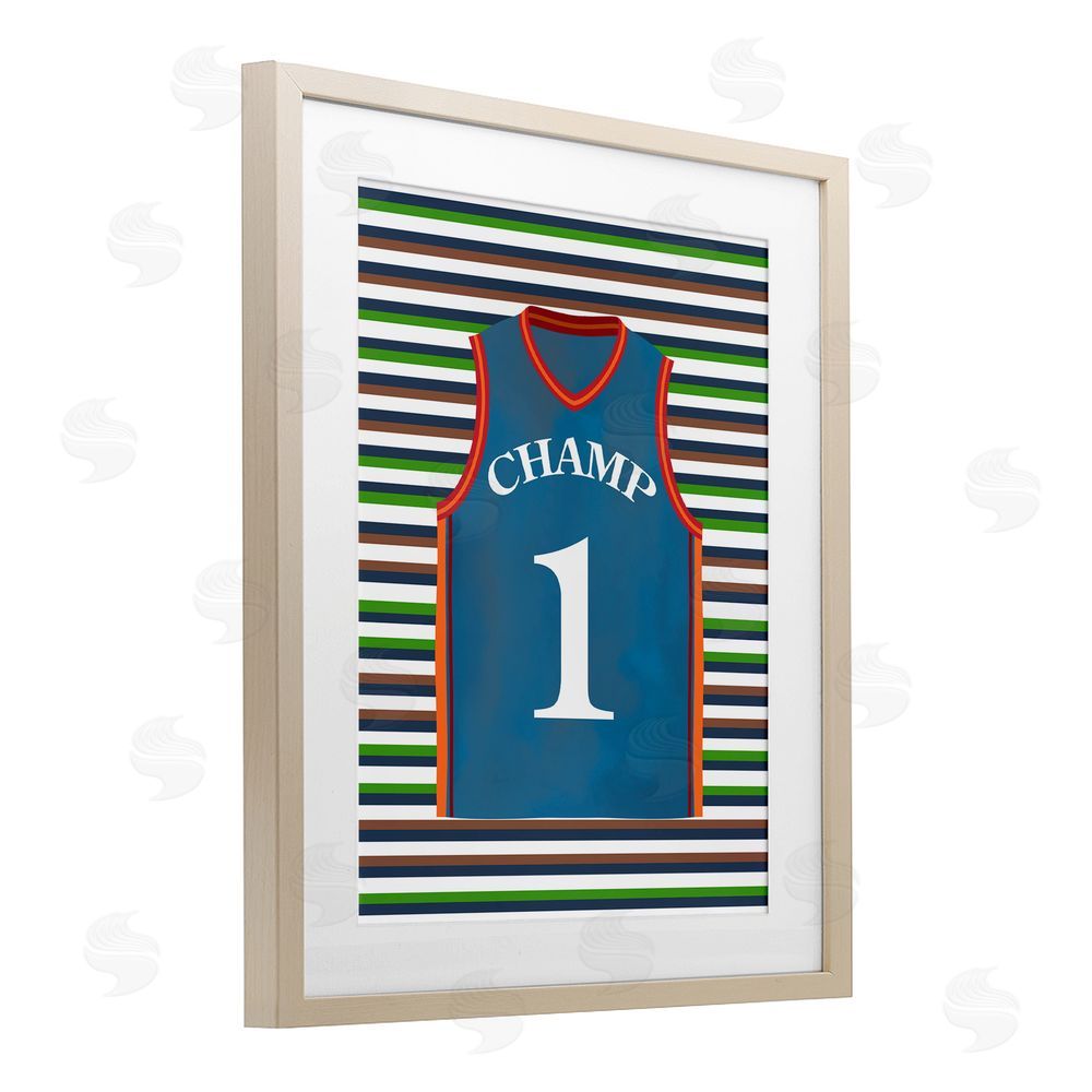 Marcus Prime Stripes And Sports Jersey Birch Framed Print Under Glass Art