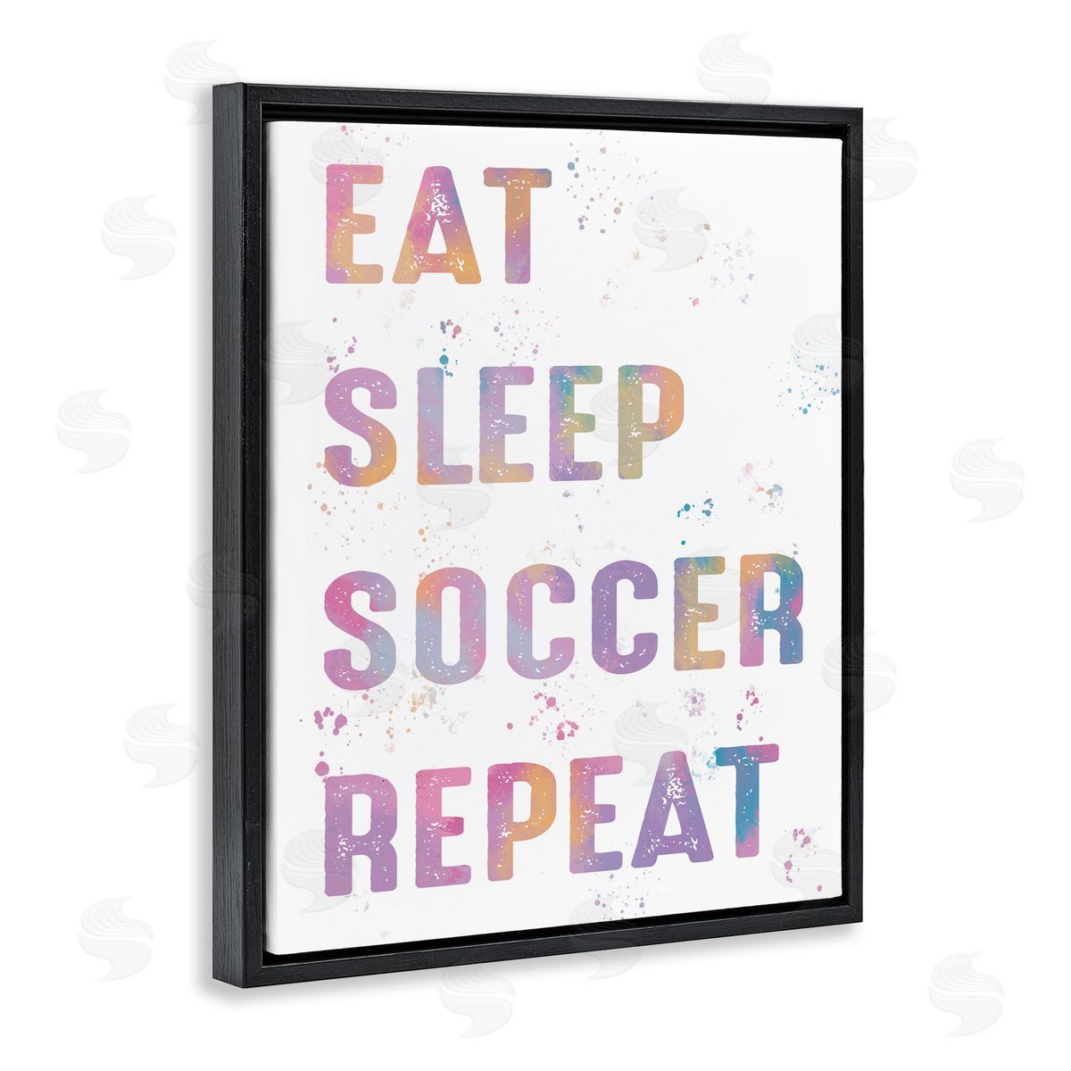 Marcus Prime Eat Sleep Soccer Life Pastel Black Floating Frame Canvas Wall Art Print