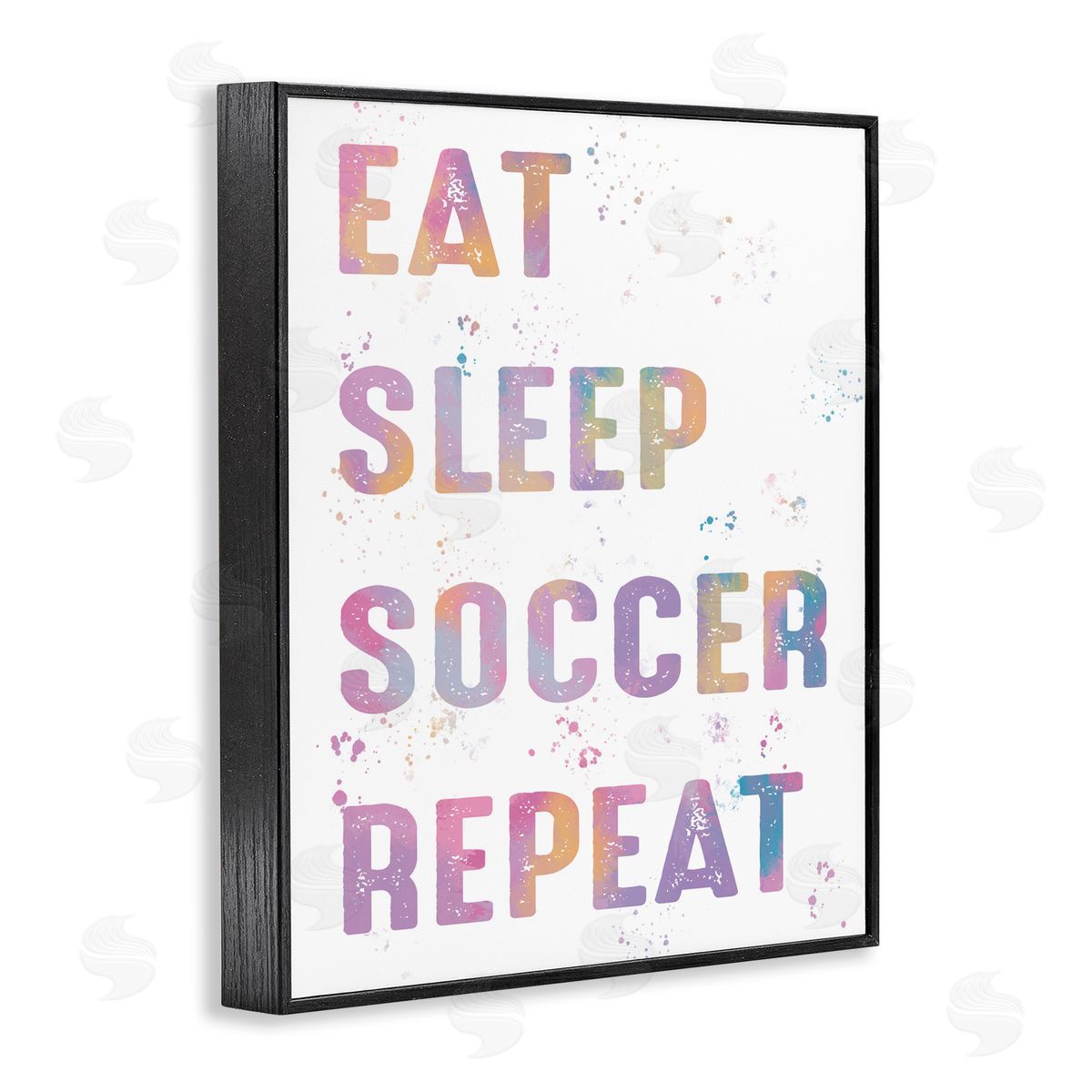 Marcus Prime Eat Sleep Soccer Life Pastel Black Framed Giclee Art Print