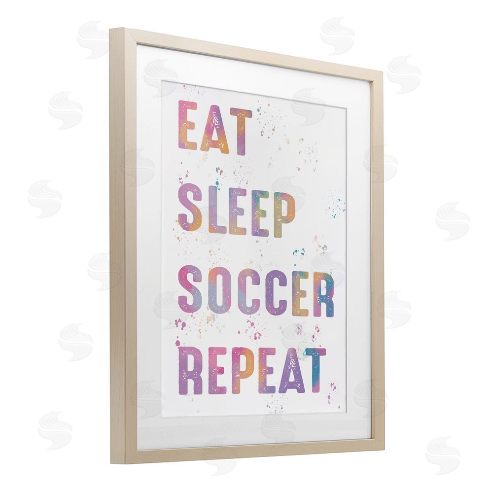 Marcus Prime Eat Sleep Soccer Life Pastel Birch Framed Print Under Glass Art