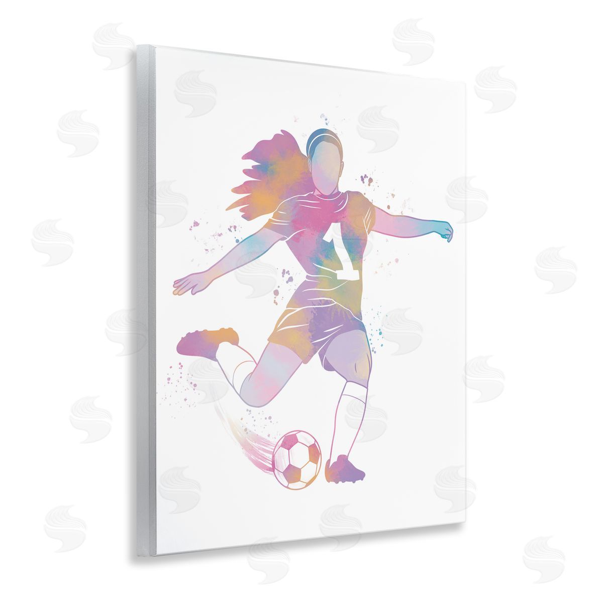 Marcus Prime Woman Athlete Pastel Soccer Wall Plaque Art Print