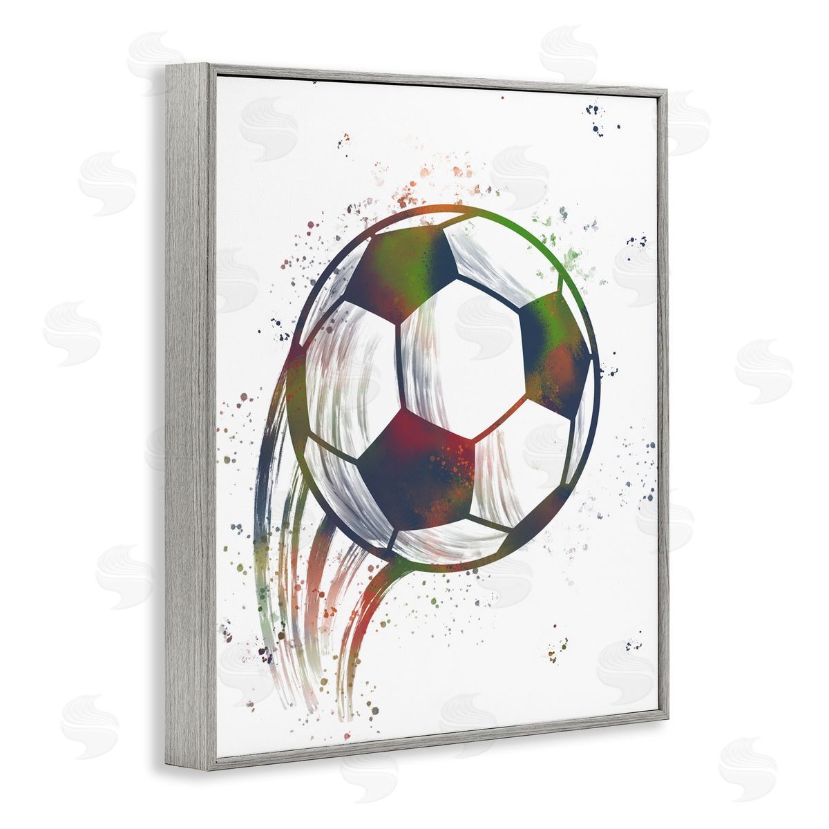 Marcus Prime Splatter Soccer Ball Gray Framed Giclee Art Print