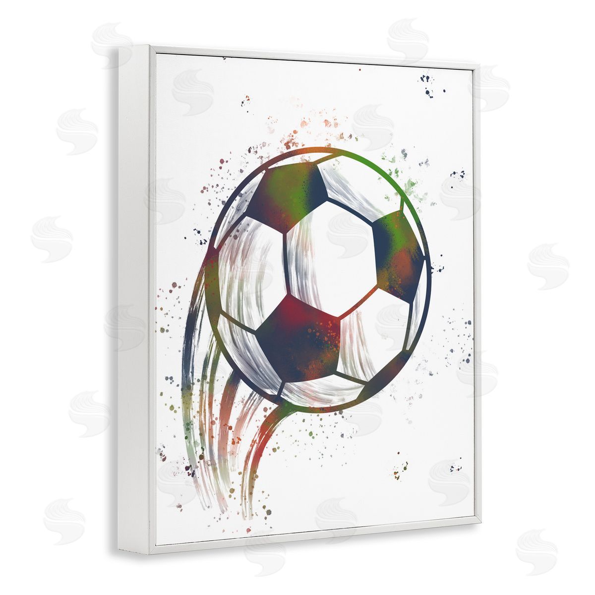 Marcus Prime Splatter Soccer Ball White Frame Giclee Art Print