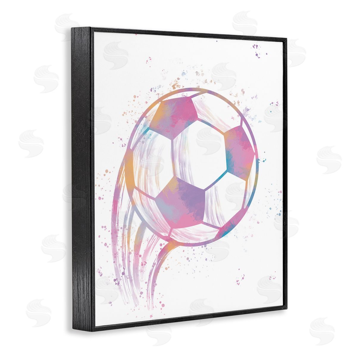 Marcus Prime Fast Pastel Soccer Ball Black Framed Giclee Art Print