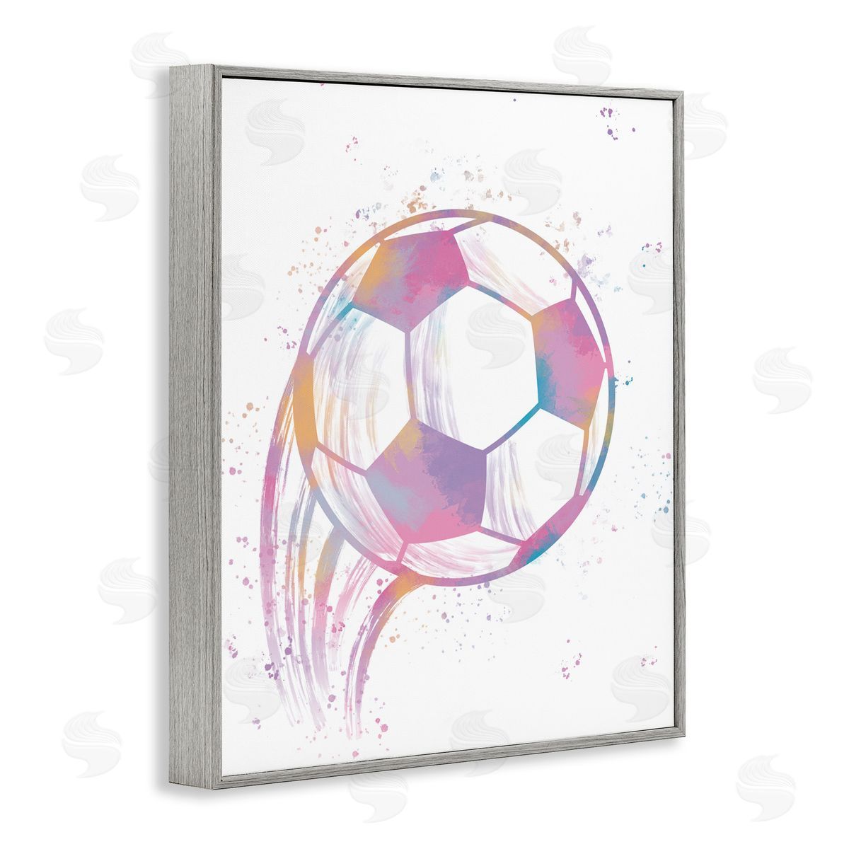 Marcus Prime Fast Pastel Soccer Ball Gray Framed Giclee Art Print