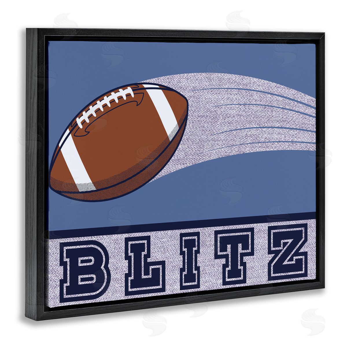 Marcus Prime Blitz Vintage Football Black Floating Frame Canvas Wall Art Print