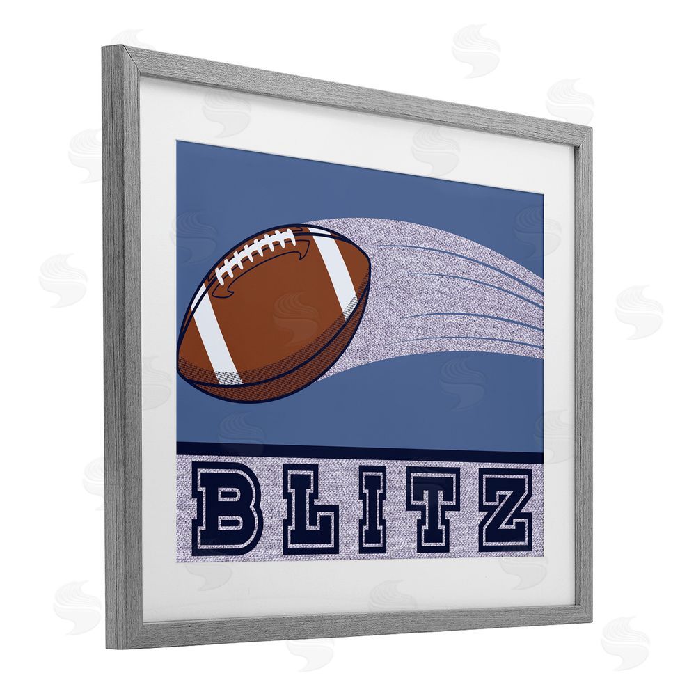 Marcus Prime Blitz Vintage Football Gray Framed Print Under Glass Art