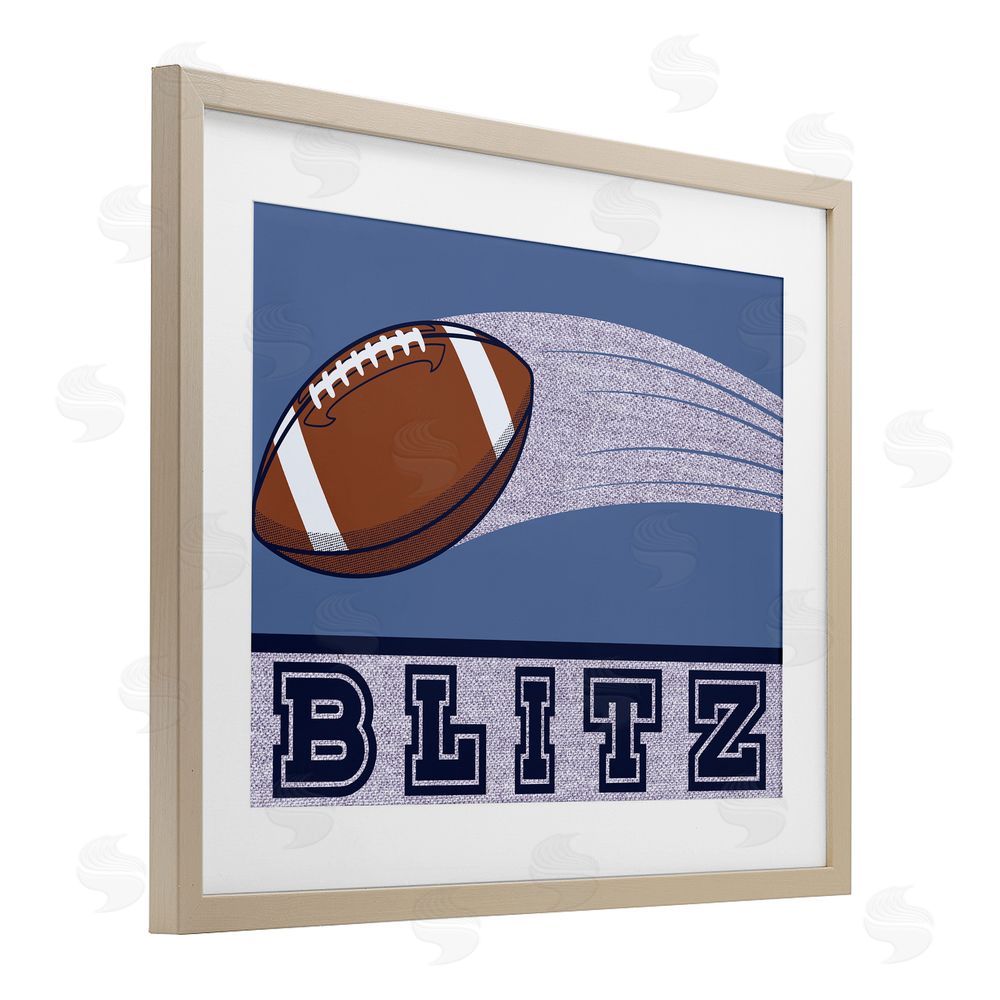 Marcus Prime Blitz Vintage Football Birch Framed Print Under Glass Art