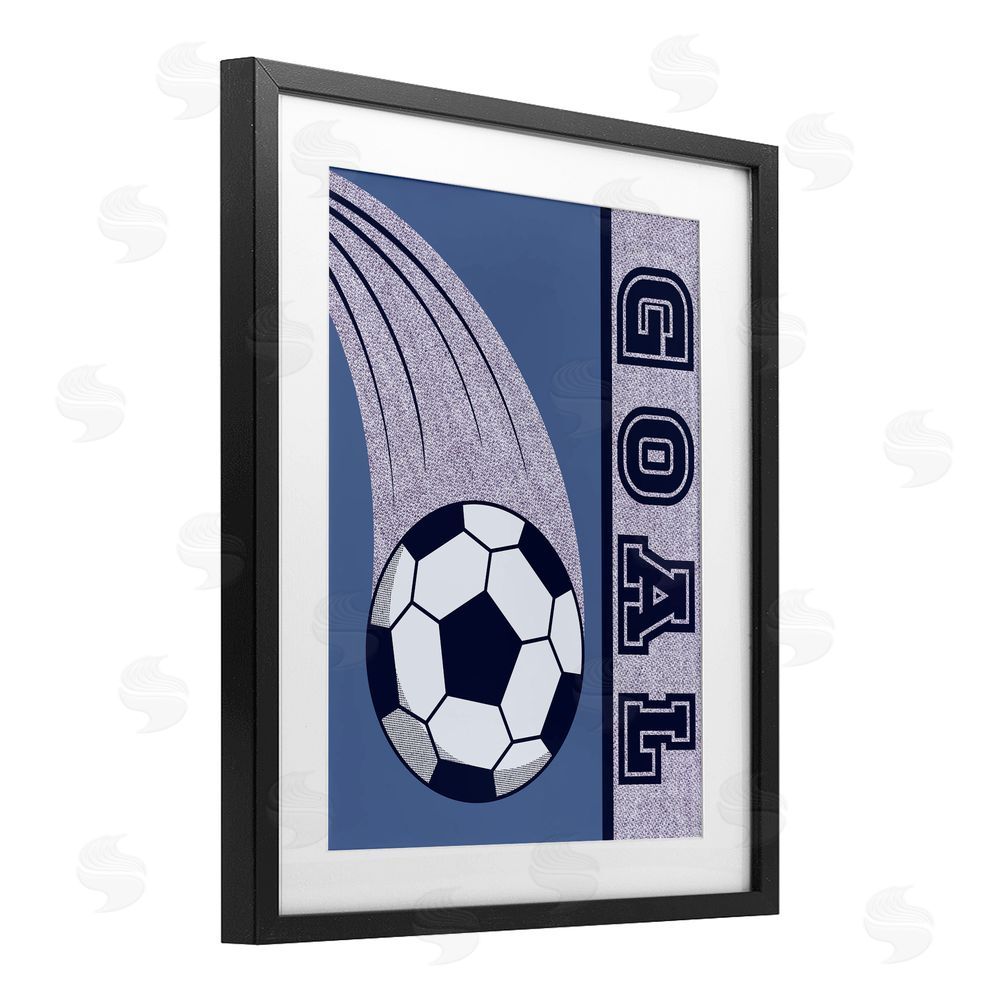 Marcus Prime Goal Vintage Soccer Black Framed Print Under Glass Art