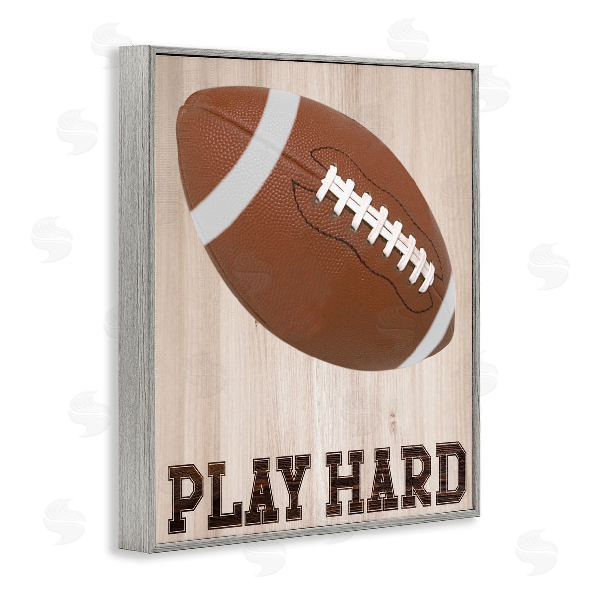 Marcus Prime Play Hard Football Gray Framed Giclee Art Print