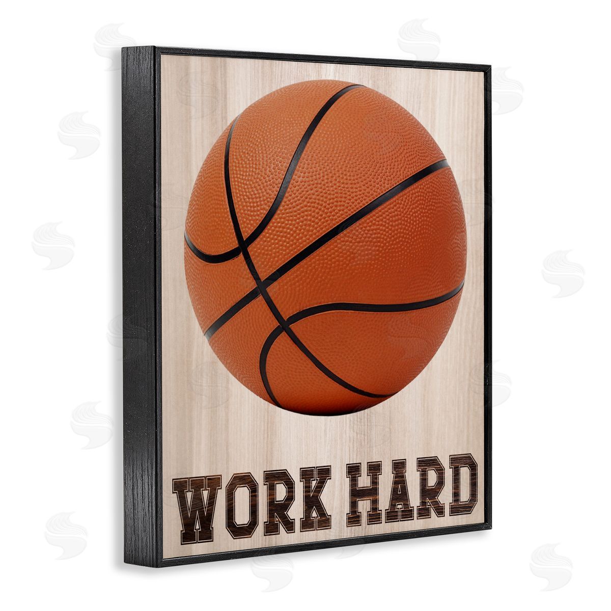 Marcus Prime Work Hard Basketball Black Framed Giclee Art Print