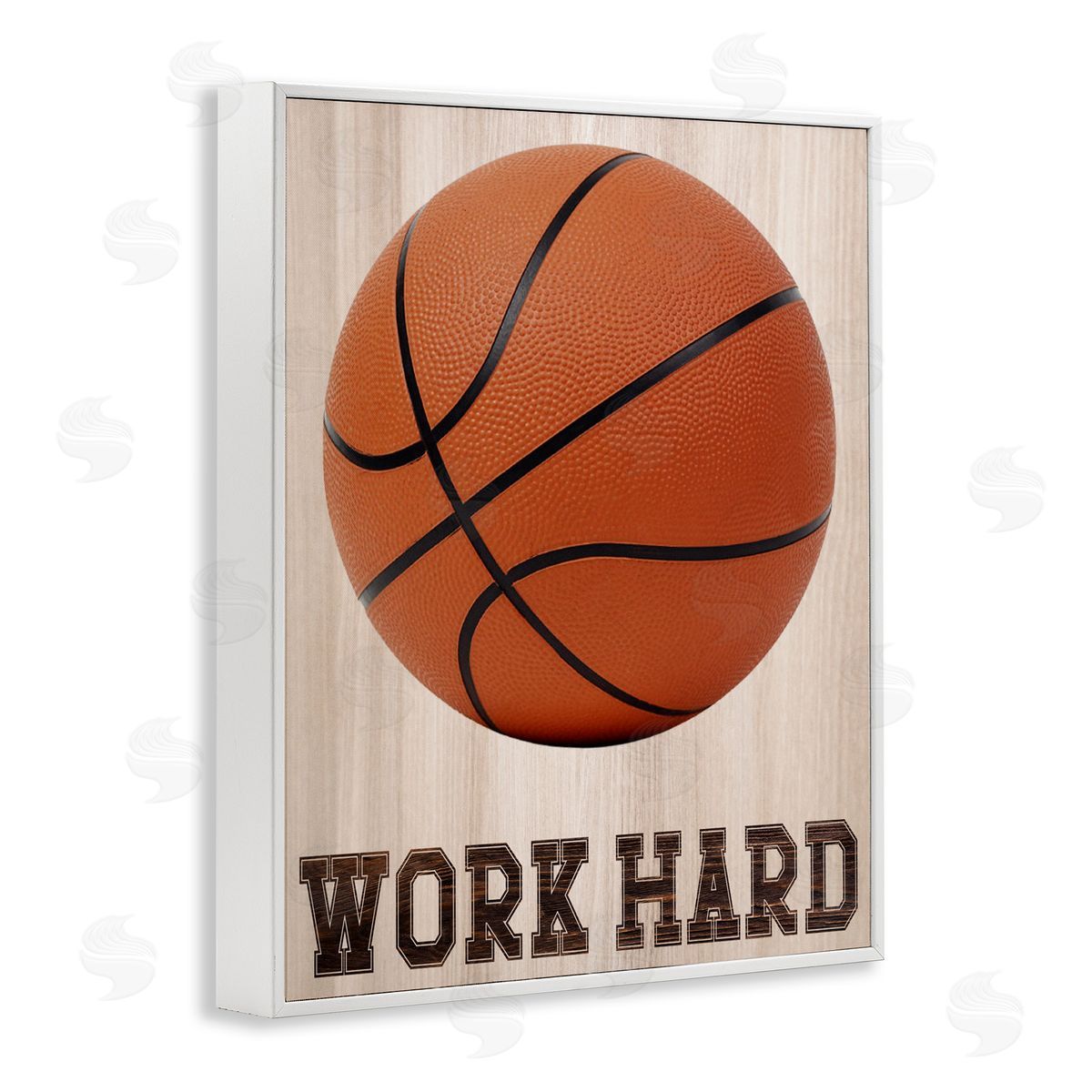 Marcus Prime Work Hard Basketball White Frame Giclee Art Print