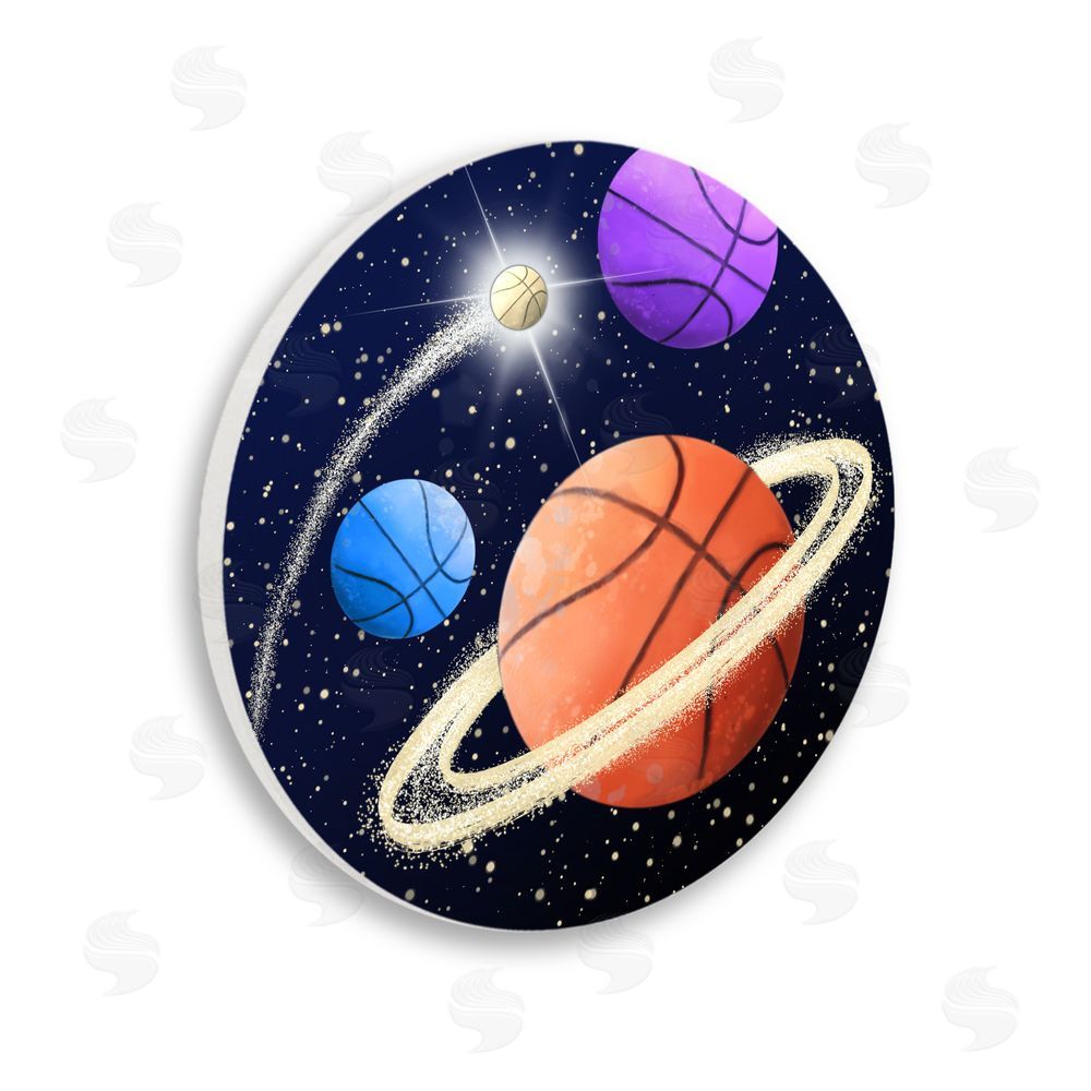 Matthew Piotrowicz Basketball Space Planets Wall Plaque Art Print
