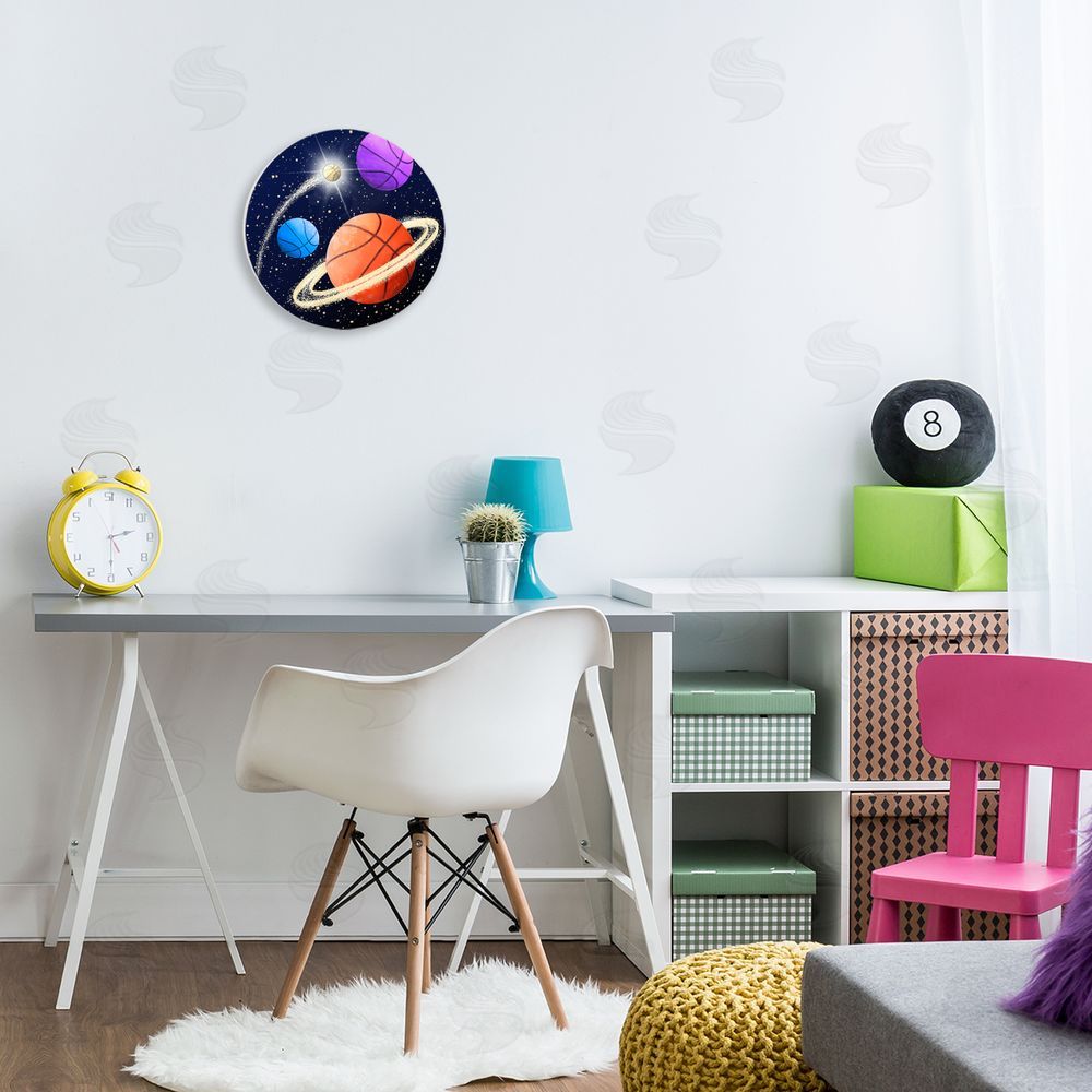 Matthew Piotrowicz Basketball Space Planets Canvas Art on Wall
