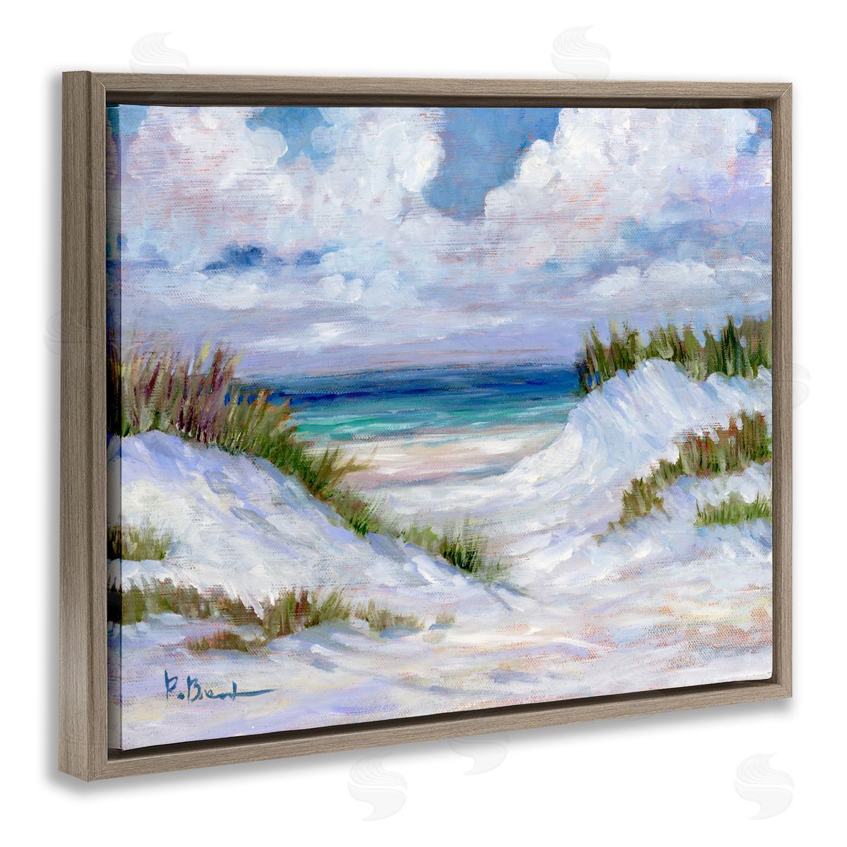 Paul Brent Gulf Dunescape Scene Brown Floating Frame Canvas Art Print