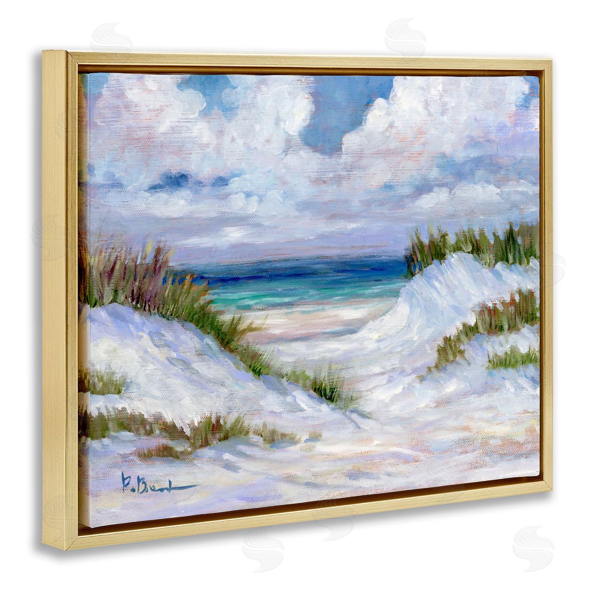 Paul Brent Gulf Dunescape Scene Gold Floating Frame Canvas Art Print
